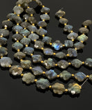 Labradorite Beads - Flower Shape, Gemstone Beads, Wholesale Bulk Beads, Jewelry Supplies for Jewelry Making, 8” Strand