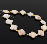 Pink Opal Gemstone Beads - Flower Shape, Pink Opal Beads, Bulk Wholesale Beads, Jewelry Supplies for Jewelry Making, 8” Strand