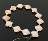 Pink Opal Gemstone Beads - Flower Shape, Pink Opal Beads, Bulk Wholesale Beads, Jewelry Supplies for Jewelry Making, 8” Strand