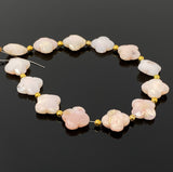 Pink Opal Gemstone Beads - Flower Shape, Pink Opal Beads, Bulk Wholesale Beads, Jewelry Supplies for Jewelry Making, 8” Strand