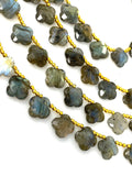 Labradorite Beads - Flower Shape, Gemstone Beads, Wholesale Bulk Beads, Jewelry Supplies for Jewelry Making, 8” Strand
