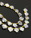 Dendrite Beads - Flower Shape, Gemstone Beads, Jewelry Supplies forJewelry Making, Bulk Beads, 8" Strand