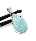 Larimar Pendant, Gemstone Pendant, Bohemian Jewelry, Sterling Silver Pendant, Natural Gemstone Pendant, 45mm x 23mm