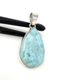 Larimar Pendant, Gemstone Pendant, Bohemian Jewelry, Sterling Silver Pendant, Natural Gemstone Pendant, 45mm x 23mm