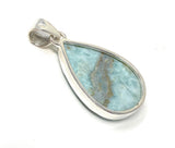 Larimar Pendant, Gemstone Pendant, Bohemian Jewelry, Sterling Silver Pendant, Natural Gemstone Pendant, 45mm x 23mm