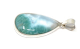 Larimar Pendant, Gemstone Pendant, Bohemian Jewelry, Sterling Silver Pendant, Natural Gemstone Pendant, 48mm x 20mm