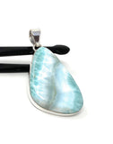Larimar Pendant, Gemstone Pendant, Bohemian Jewelry, Sterling Silver Pendant, Natural Gemstone Pendant, 54mm X 26.75mm
