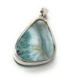 Larimar Pendant, Gemstone Pendant, Bohemian Jewelry, Sterling Silver Pendant, Natural Gemstone Pendant, 54mm X 26.75mm