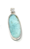 Natural Larimar Pendant, Sterling Silver Gemstone Jewelry, Wholesale DIY Pendants Jewelry Supplies, Gifts for Her, 57mm X 18.5mm