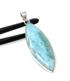 Larimar Pendant, Gemstone Pendant, Bohemian Jewelry, Sterling Silver Pendant, Natural Gemstone Pendant, 66.45 x 21mm