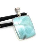 Larimar Pendant, Gemstone Pendant, Bohemian Jewelry, Sterling Silver Pendant, Natural Gemstone Pendant, 47mm x 30.5mm