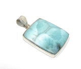 Larimar Pendant, Gemstone Pendant, Bohemian Jewelry, Sterling Silver Pendant, Natural Gemstone Pendant, 47mm x 30.5mm