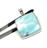 Larimar Pendant, Gemstone Pendant, Bohemian Jewelry, Sterling Silver Pendant, Natural Gemstone Pendant, 47mm x 30.5mm