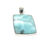 Larimar Pendant, Gemstone Pendant, Bohemian Jewelry, Sterling Silver Pendant, Natural Gemstone Pendant, 47mm x 30.5mm