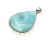 Larimar Pendant, Gemstone Pendant, Bohemian Jewelry, Sterling Silver Pendant, Natural Gemstone Pendant, 62mm x 34.35mm