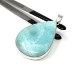 Larimar Pendant, Gemstone Pendant, Bohemian Jewelry, Sterling Silver Pendant, Natural Gemstone Pendant, 62mm x 34.35mm