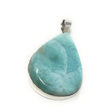 Larimar Pendant, Gemstone Pendant, Bohemian Jewelry, Sterling Silver Pendant, Natural Gemstone Pendant, 62mm x 34.35mm
