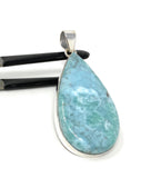 Larimar Pendant, Gemstone Pendant, Bohemian Jewelry, Sterling Silver Pendant, Natural Gemstone Pendant, 62mm x 28.45mm
