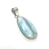 Larimar Pendant, Gemstone Pendant, Bohemian Jewelry, Sterling Silver Pendant, Natural Gemstone Pendant, 47.25mm x 19.5mm