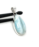 Larimar Pendant, Gemstone Pendant, Bohemian Jewelry, Sterling Silver Pendant, Natural Gemstone Pendant, 47.25mm x 19.5mm