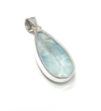 Larimar Pendant, Gemstone Pendant, Bohemian Jewelry, Sterling Silver Pendant, Natural Gemstone Pendant, 47.25mm x 19.5mm