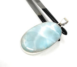 Natural Larimar Pendant, Sterling Silver Gemstone Jewelry, Wholesale DIY Pendants Jewelry Supplies, Gifts for Her, 64mm X 28.15mm