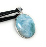 Natural Larimar Pendant, Sterling Silver Gemstone Jewelry, Wholesale DIY Pendants Jewelry Supplies, Gifts for Her, 45mm X 28.10mm