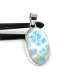 Natural Larimar Pendant, Sterling Silver Gemstone Jewelry, Wholesale DIY Pendants Jewelry Supplies, Gifts for Her, 44mm X 21mm