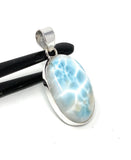 Natural Larimar Pendant, Sterling Silver Gemstone Jewelry, Wholesale DIY Pendants Jewelry Supplies, Gifts for Her, 44mm X 21mm