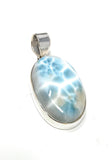 Natural Larimar Pendant, Sterling Silver Gemstone Jewelry, Wholesale DIY Pendants Jewelry Supplies, Gifts for Her, 44mm X 21mm