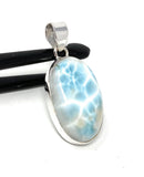 Natural Larimar Pendant, Sterling Silver Gemstone Jewelry, Wholesale DIY Pendants Jewelry Supplies, Gifts for Her, 44mm X 21mm