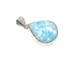 Larimar Pendant, Gemstone Pendant, Bohemian Jewelry, Sterling Silver Pendant, Natural Gemstone Pendant, 41.5mm x 29.35mm