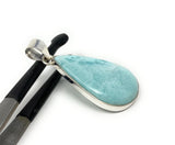 Larimar Pendant, Gemstone Pendant, Bohemian Jewelry, Sterling Silver Pendant, Natural Gemstone Pendant, 50mm x 22.35mm