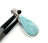 Larimar Pendant, Gemstone Pendant, Bohemian Jewelry, Sterling Silver Pendant, Natural Gemstone Pendant, 50mm x 22.35mm