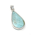 Larimar Pendant, Gemstone Pendant, Bohemian Jewelry, Sterling Silver Pendant, Natural Gemstone Pendant, 50mm x 22.35mm