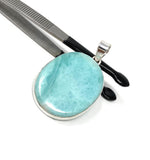 Natural Larimar Pendant, Sterling Silver Gemstone Jewelry, Wholesale DIY Pendants Jewelry Supplies, Gifts for Her, 52mm X 31.85mm