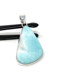 Larimar Pendant, Gemstone Pendant, Bohemian Jewelry, Sterling Silver Pendant, Natural Gemstone Pendant, 53mm x 26.3mm
