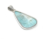 Larimar Pendant, Gemstone Pendant, Bohemian Jewelry, Sterling Silver Pendant, Natural Gemstone Pendant, 53mm x 26.3mm