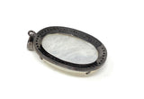 Rainbow Moonstone Gemstone Pendant, Diamond Pendant, Gemstone Pendant, Pave Diamond Pendant, Moonstone Pendant, Sterling Silver Jewelry