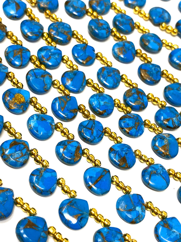 Blue Copper Turquoise Gemstone Beads, Turquoise Beads, Healing Crystal, Mohave Turquoise Beads, Jewelry Supplies, Bulk Beads, 8