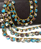 Oyster Copper Turquoise Beads, Turquoise Beads, Healing Crystal, Natural Gemstones, Wholesale Beads, Bulk Beads, 8" Strand