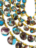 Oyster Copper Turquoise Beads, Turquoise Beads, Healing Crystal, Natural Gemstones, Wholesale Beads, Bulk Beads, 8" Strand
