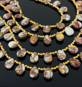 Natural Spiny Oyster Copper Turquoise Beads, Turquoise Beads, Gemstone Beads, Bulk Beads, 8" Strand