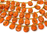 Mohave Orange Copper Turquoise Beads, Gemstone Beads, Healing Crystal Beads, Bulk Beads, Jewelry Supplies, 8" Strand