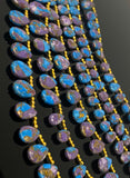 Side view of smooth Mojave Copper Turquoise beads for  jewelry making.