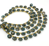 Mohave Neon Apatite Copper Turquoise Beads, Gemstone Beads, Healing Crystal, Apatite Beads, Jewelry Supplies, Bulk Beads, 8" Strand- 17 Pcs