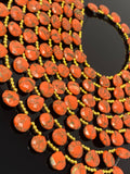 Mohave Orange Copper Turquoise Beads, Gemstone Beads, Wholesale Bulk Beads for DIY Jewelry Making, Jewelry Supplies, 8" Strand