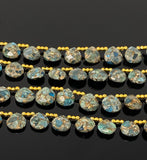 Mohave Neon Apatite Copper Turquoise Beads, Gemstone Beads, Healing Crystal, Apatite Beads, Jewelry Supplies, Bulk Beads, 8" Strand- 17 Pcs