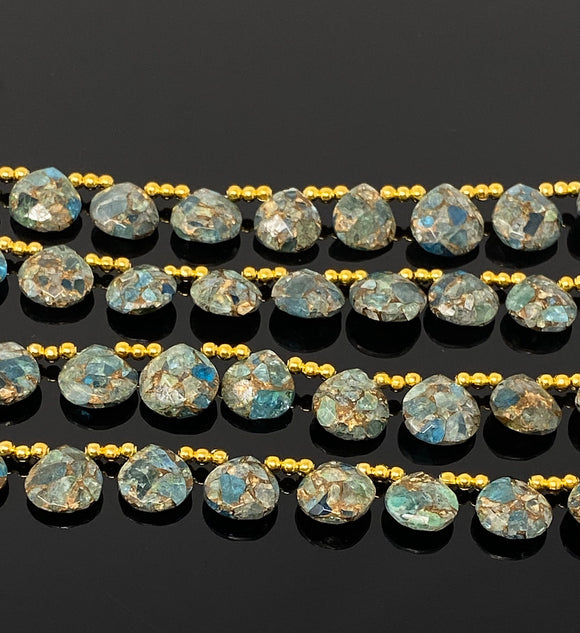 Mohave Neon Apatite Copper Turquoise Beads, Gemstone Beads, Healing Crystal, Apatite Beads, Jewelry Supplies, Bulk Beads, 8