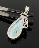Natural Larimar with Garnet and Citrine Gemstone Pendant, Sterling Silver Jewelry, Larimar Pendant, Citrine Pendant, Bohemian Jewelry
